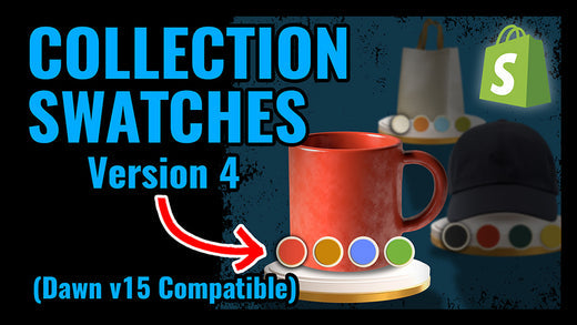 How To Add Swatches To Your Collection Page - version 4 (Dawn v15 compatible) - Free Tutorial
