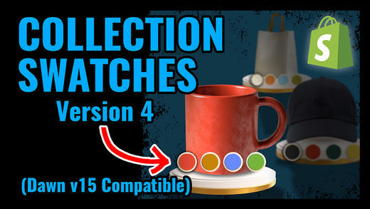 How To Add Swatches To Your Collection Page - version 4 (Dawn v15 compatible) - Free Tutorial
